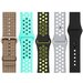 Set 5 Curele iUni compatibile cu Apple Watch 1/2/3/4/5/6/7, 44mm, Negru/Galben, Argintiu/Alb, Turcoa